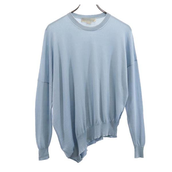 イタリア製 ウールブレンド 長袖 セーター 36 水色 ニット レディース