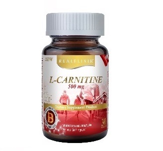 Lカルニチン　500mg 30カプセルx3ボトル Real Elixir L-Carnitine 500 mg
