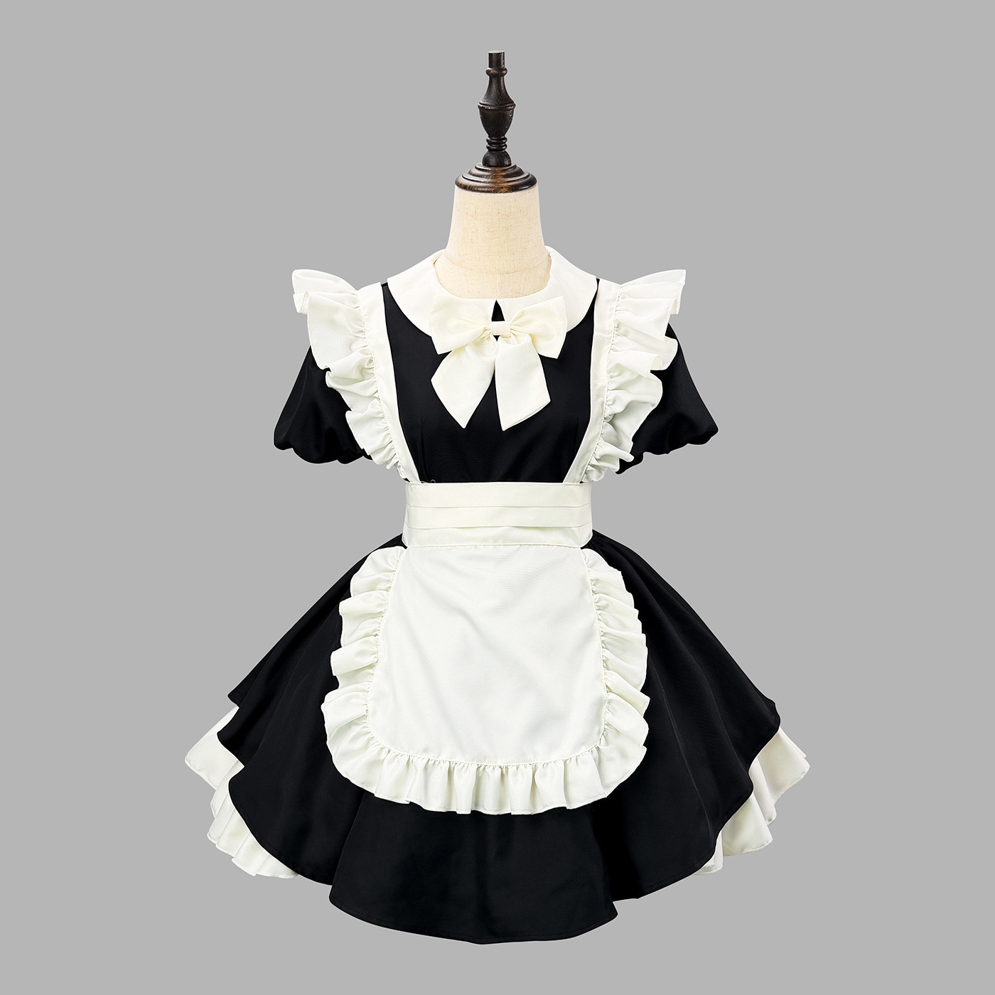 オールドスクール風プリーツメイド服 クラシカル森ガール ロリータセットアップ