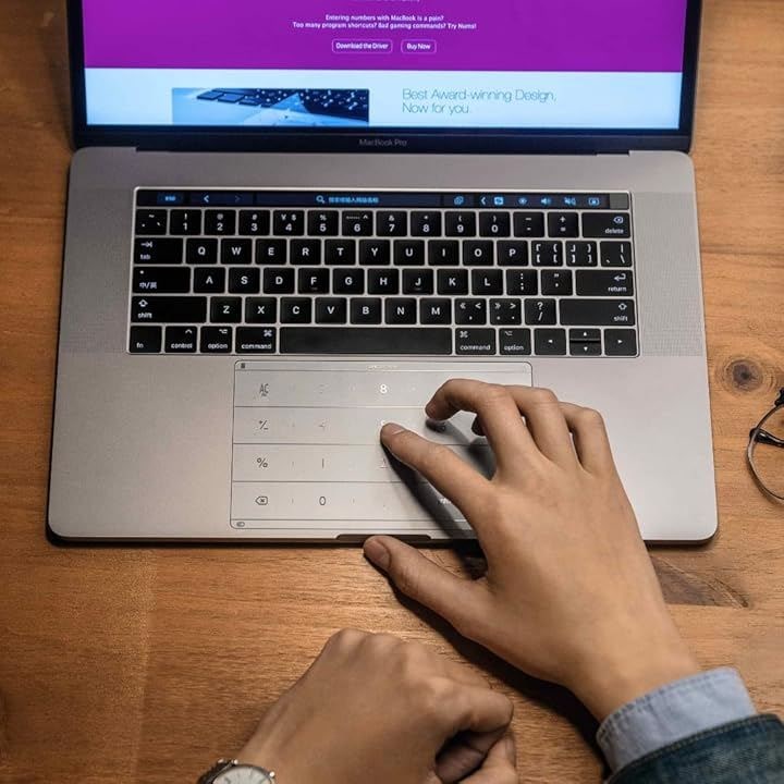 ナムス Macbook Air13_M2/M3/M4trackpad cover トラックパッドカバー tenkey テンキー launcher ランチャー (透明, 79x127)