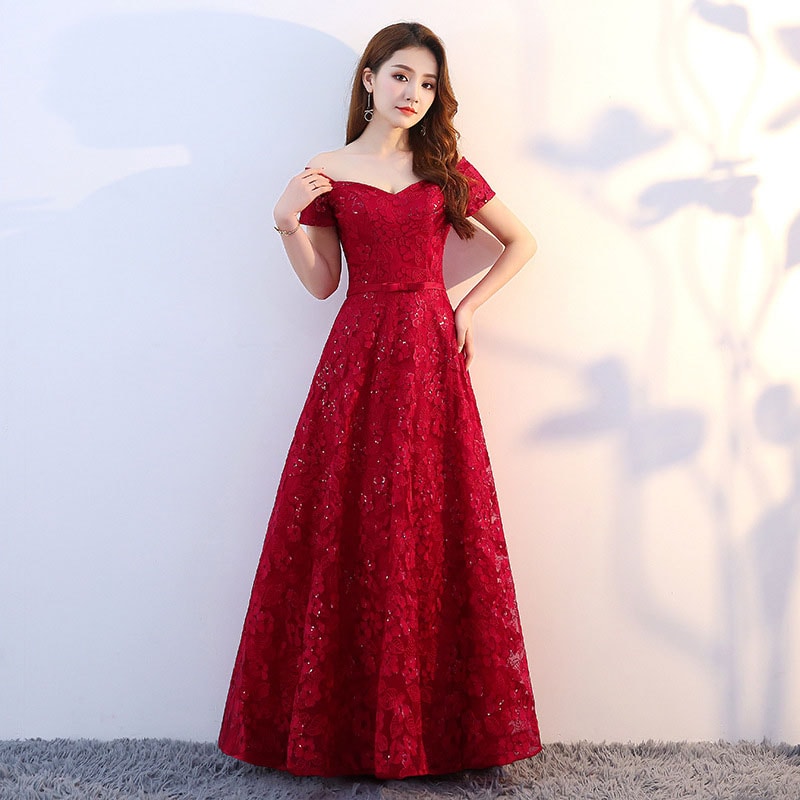 2点購入で200円割引安い ウェディングドレス ウエディングドレス カラードレス カクテルドレス ロングドレス レッド 赤 花 オフショルダー パーティードレス 発表会ドレス 演奏会 ステージドレス