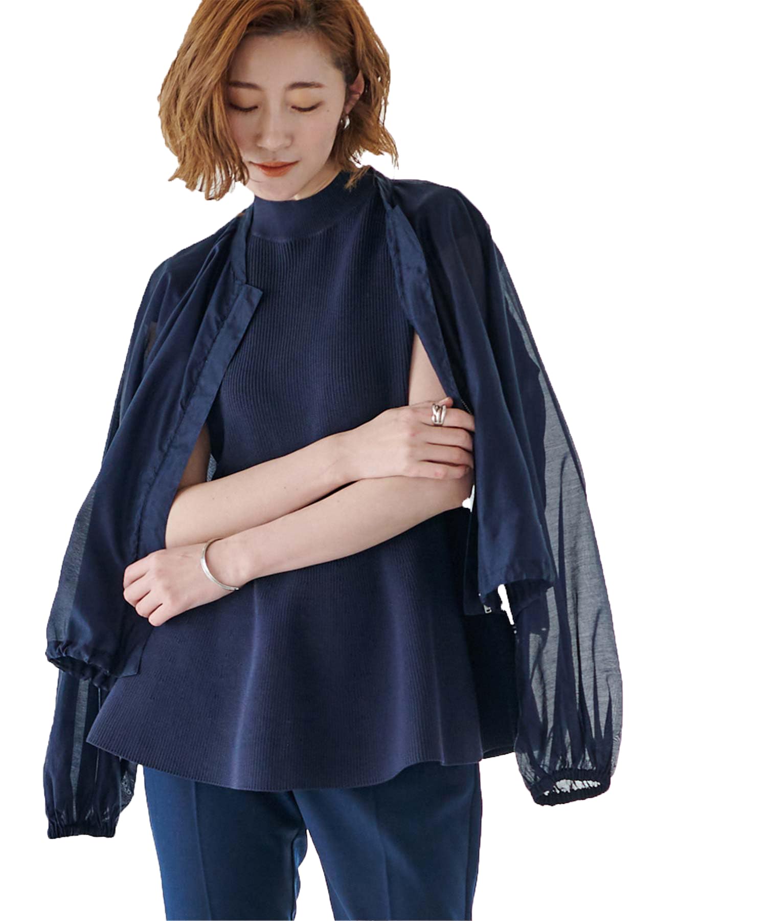 [ユアーズ] ドロー ストリング シアー ブルゾン BDXN1767 M ネイビー 7,751円