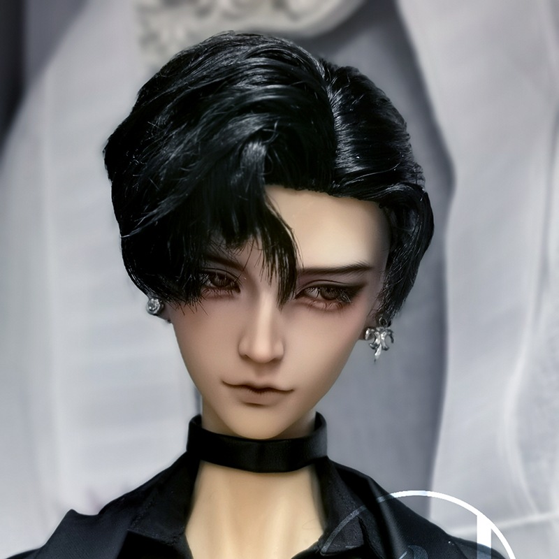 BJDドールウィッグ ショート ホワイト ブラック 手入れ スタイルウィッグ SD/小顔SDサイズ球体関節人形用ウィッグ