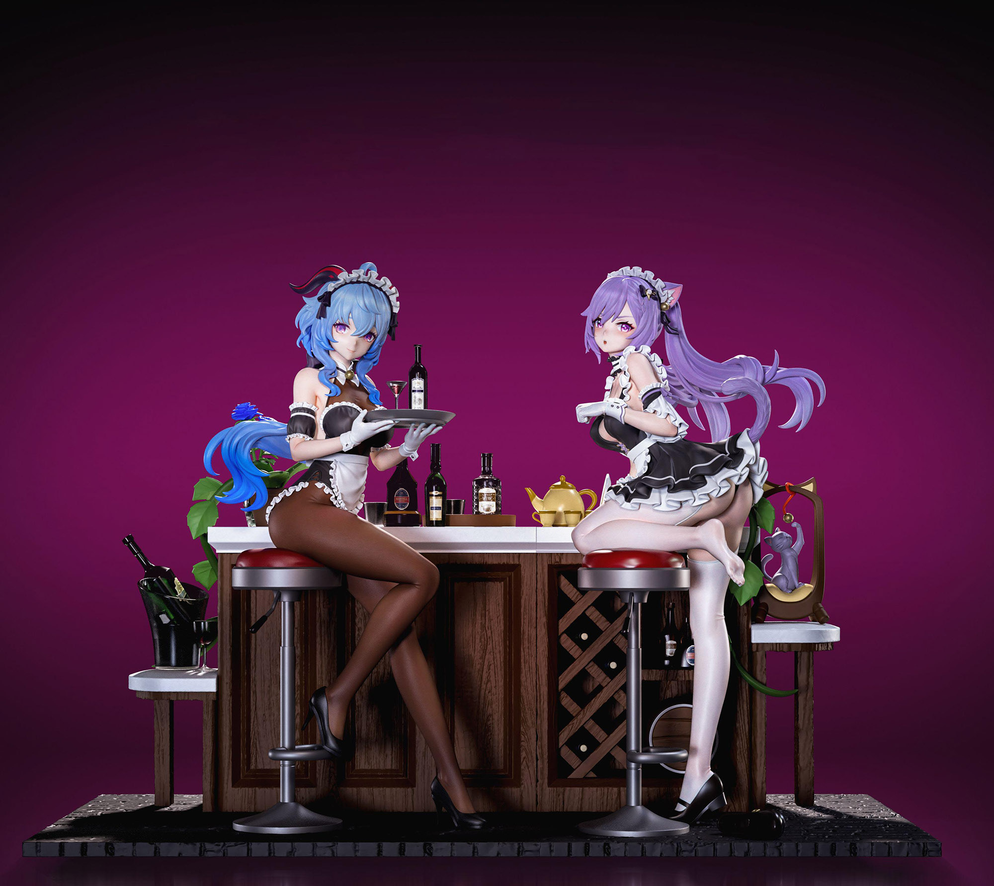 刻晴 甘雨 フィギュア メイドVer. 1/6スケール 塗装済み完成品 ガレージキット J.S 限定販売 スタチュー