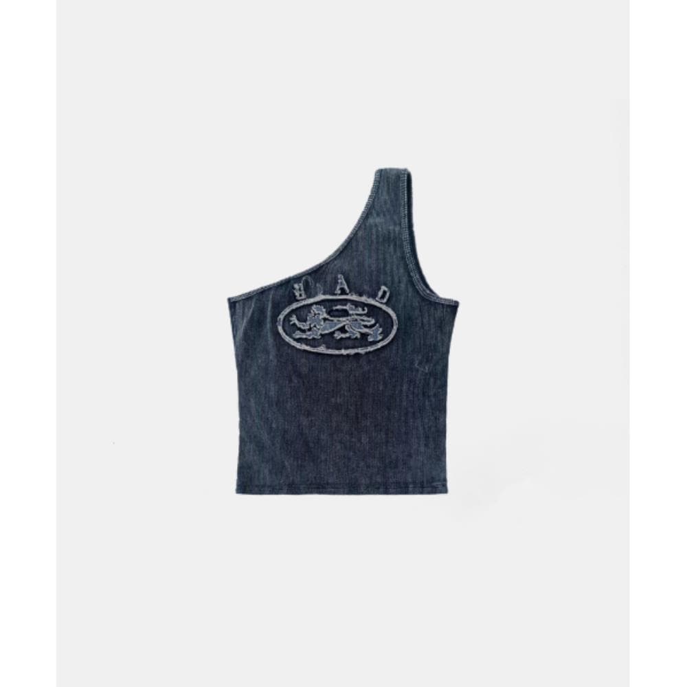 BADBLOOD Ryan Patch One Shoulder Tank Denim Blue w-tnk25