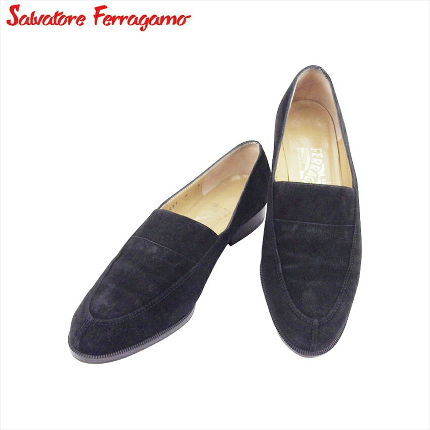 欲しいの 【中古】 サルヴァトーレ フェラガモ ローファー シューズ 靴 ブラック スエード Salvatore Ferragamo T21566  ローファー - flaviogimenis.com.br