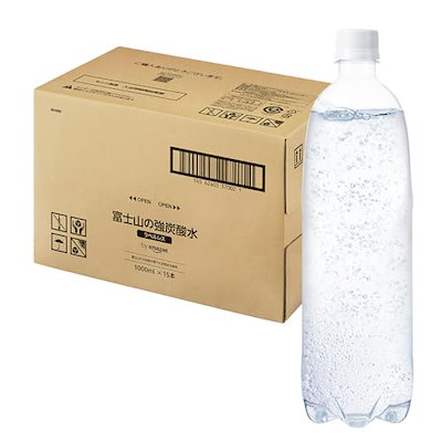 他サイト： by Amazon 炭酸水 ラベルレス 1000ml ×15本 富士山の強炭酸水 バナジウム含有 強炭酸水 ペットボトル 静岡県産 ケース 1リットル ボトル 割り材の商品画像