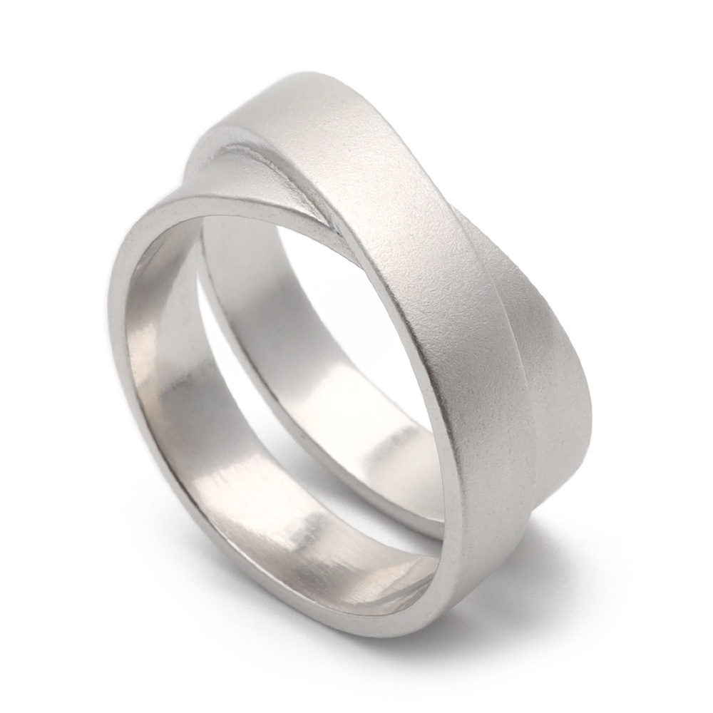 925 二連リング リボン シンプル [cr139]