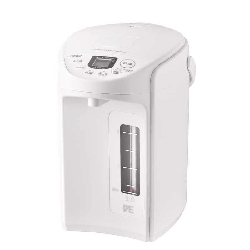 タイガー　TIGER　電気ポット ［3.0L /蒸気セーブ機能つき］ クールホワイト　PIQ-G300WC