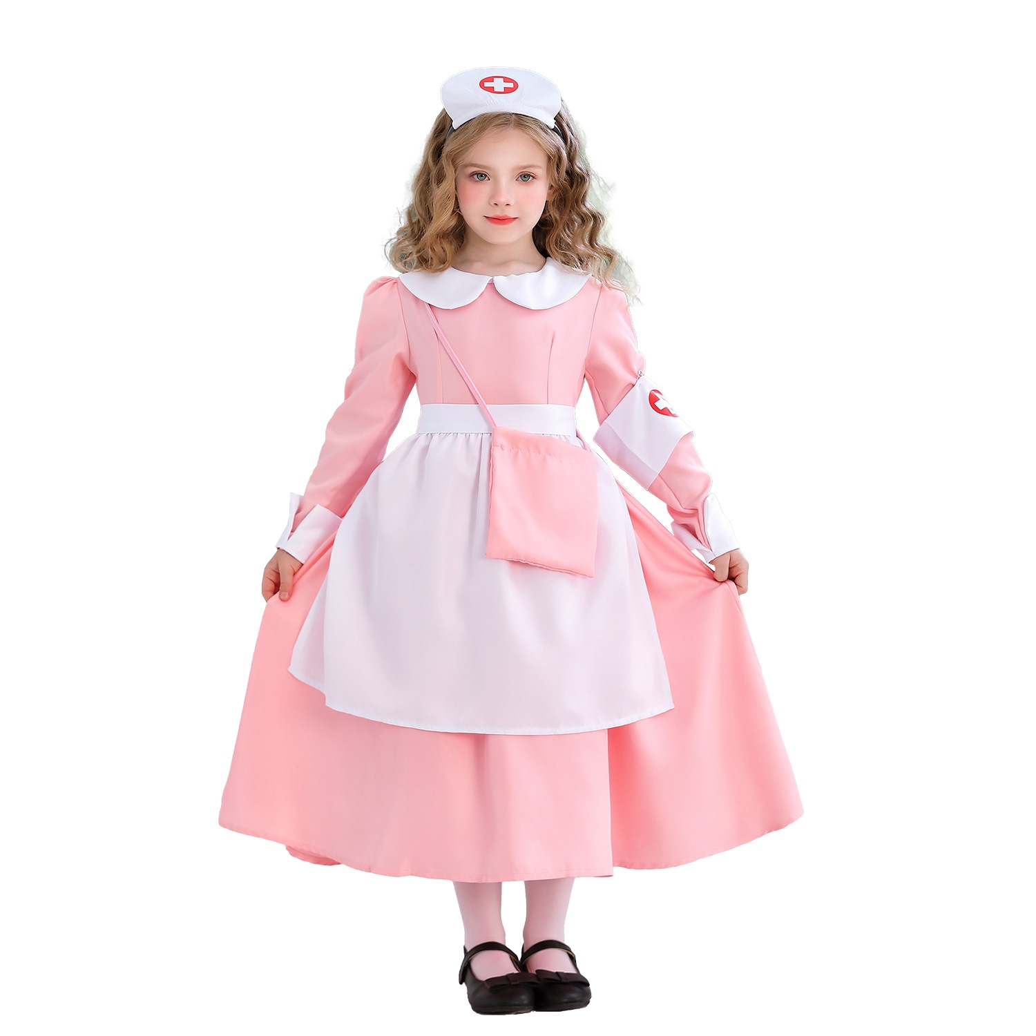 ハロウィン 子供用 コスチューム ナース コスチューム ピンク コス ドクター ナース コスチューム 女の子 メイド パフォーマンスドレス 5,110円