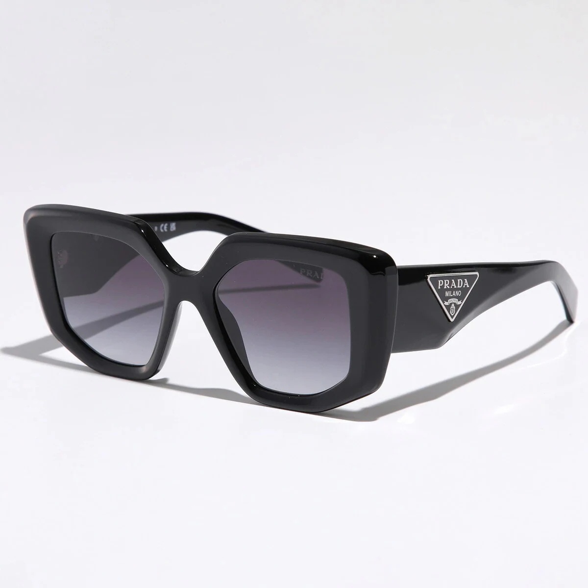 PRADA プラダ サングラス SPR 14Z レディース ポリゴン型 セルフレーム フルリム トライアングルロゴ アイウェア 1AB-09S