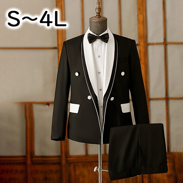 タキシード メンズ スーツ フォーマル 舞台 紳士服 男性 ビジネス メンズスーツ ステージ 合唱団 演出 結婚式 演奏会 発表会 司会者 学園祭 イベント かっこいい S M L 2L 3L 4L