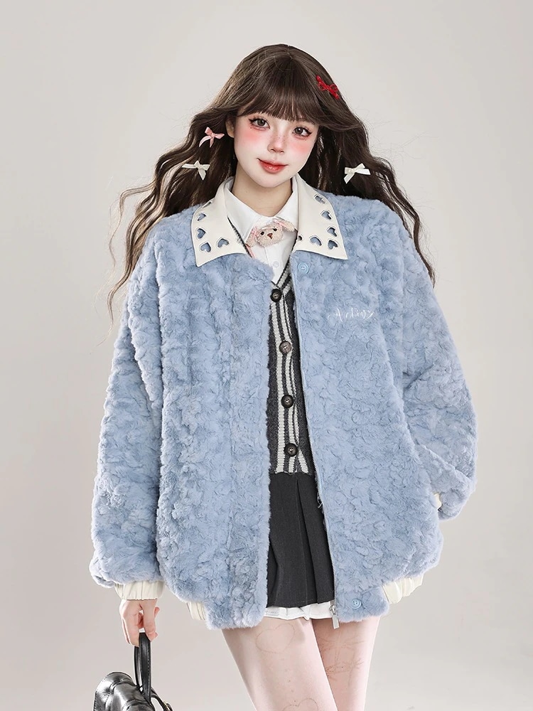 2025 秋冬 ふっくら中綿 あったか防寒 アウター 異素材BF風あたたかいかわいいブルゾン暖かいファッション系大人上品ゆったりカジュアルお姉さんストリートサイズコートフェミニンゆるダボ裹シルエット