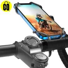 バイクステム電話マウントシリコンケースマウンテンバイク用CNCアルミニウム合金クランプすべての4.5-6.7インチスマートフォンホルダーに適合