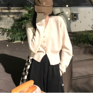 ショートカーディガン 魅せる ブラック アプリコット カーキ トップス 冬新作入荷 セーター