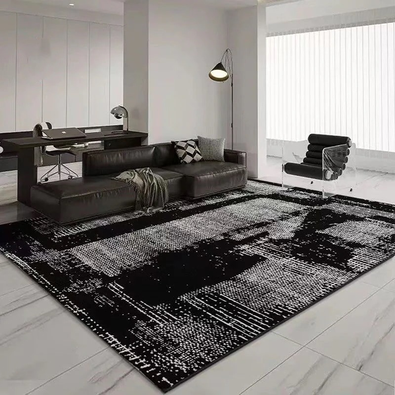 高級感 ファッション ダーク系 汚れに強い カーペット リビング ローテーブル ブラック 絨毯