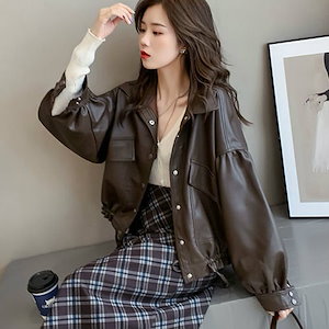 レディース 韓国ファッション PUレザー ジャケット アウター メンズライク 大人かっこいい クール