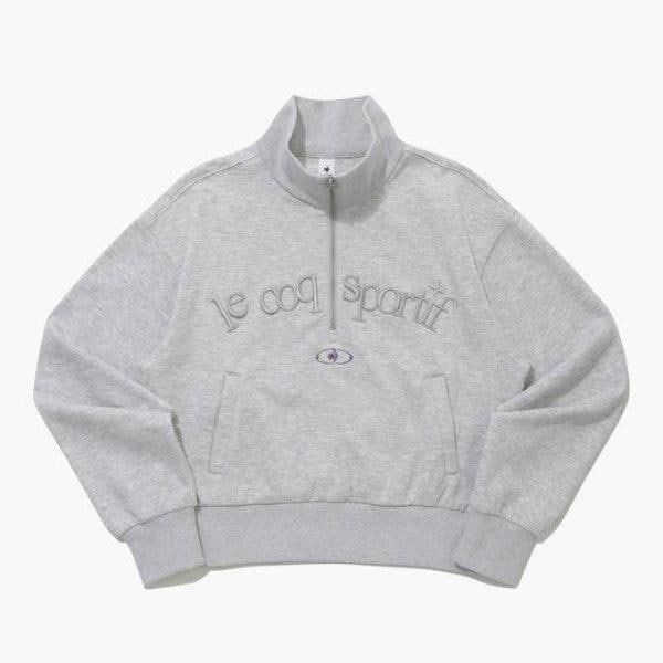 長袖Tシャツ NQJ QP422OFSO3-MGR 女性 メロウ ハーフジップ スウェットシャツ / (MGR)H. GREY