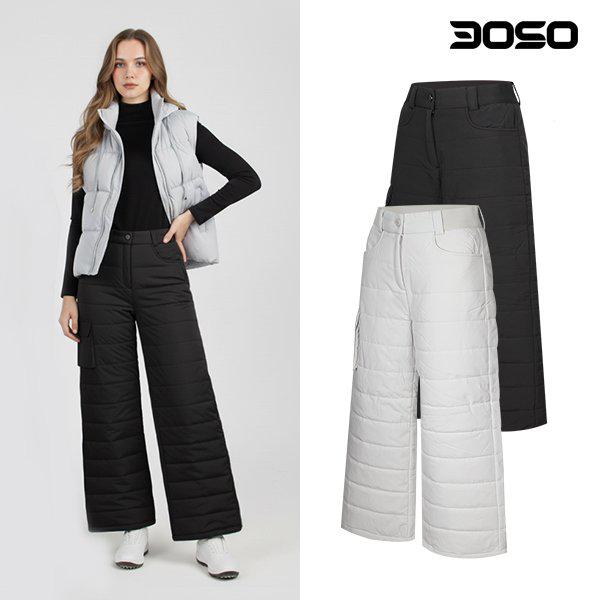 ゴルフウェア 女性 冬 ワイド パディング 女子 ゴルフパンツ