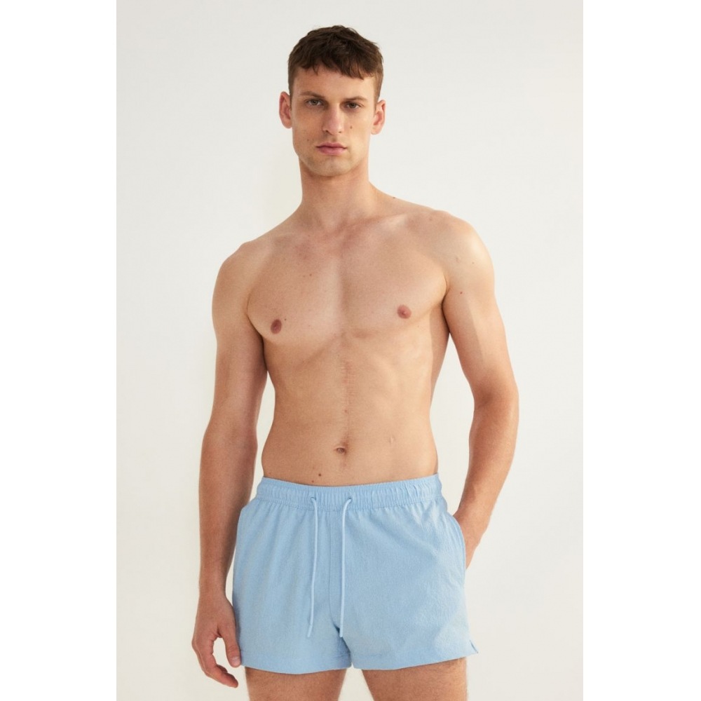 H&M シーサッカースイムショーツライトブルー