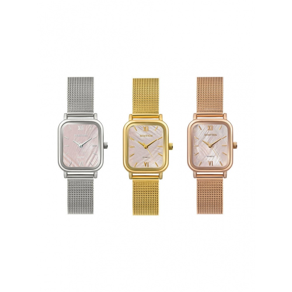 RUMTTON ストレッチメッシュウォッチ腕時計ハーバーピンク