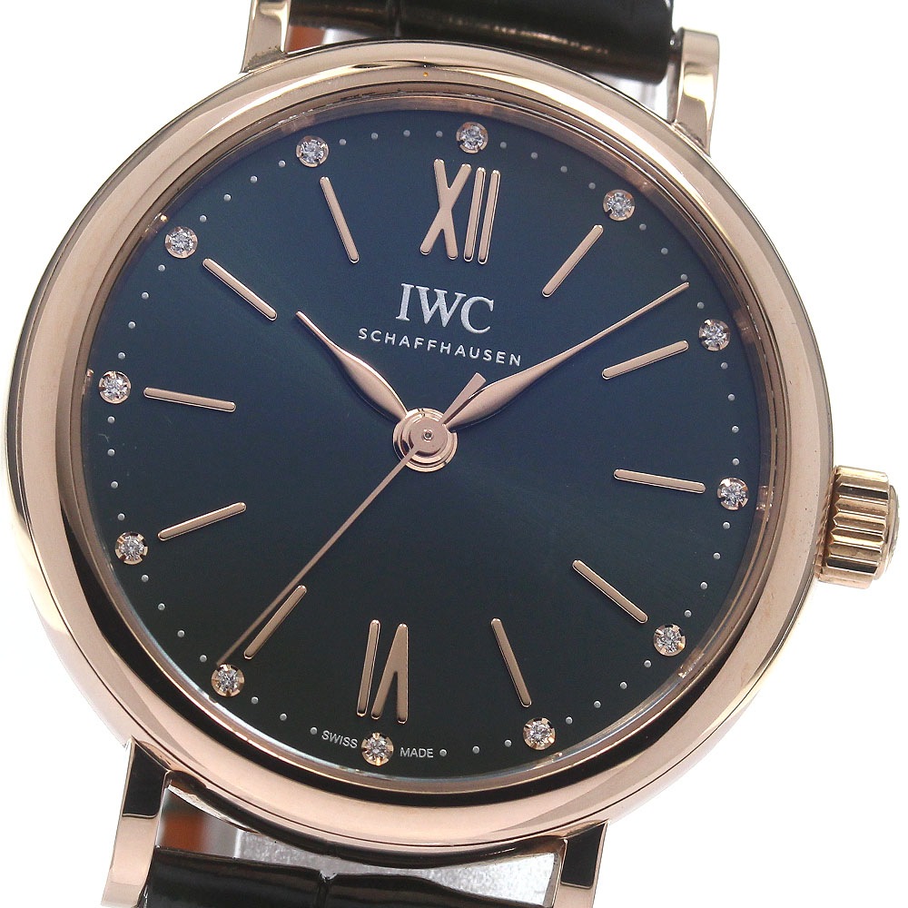 IWC SCHAFFHAUSEN IW357409 ポートフィノ オートマティック 34 K18PG 自動巻き ボーイズ 保証書付き_821071【中古】