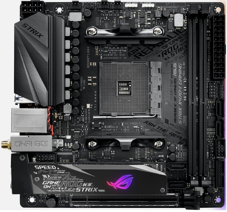 ASUS ROG STRIX X470-I GAMING AMD X470 32GB DDR4 M.2 Mini ITX Desktop Motherboard