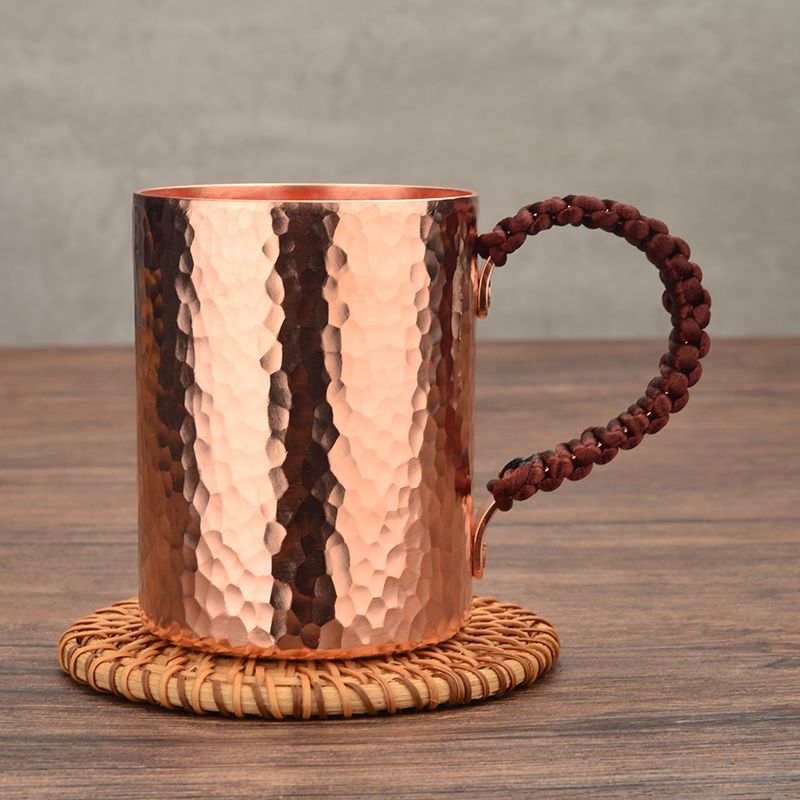 手作り handmade マグカップ 銅カップ銅水カップティーカップ純手作りハンマーパターン厚いストレート純銅ベルトハンドルコーヒーカップビールカップ銅