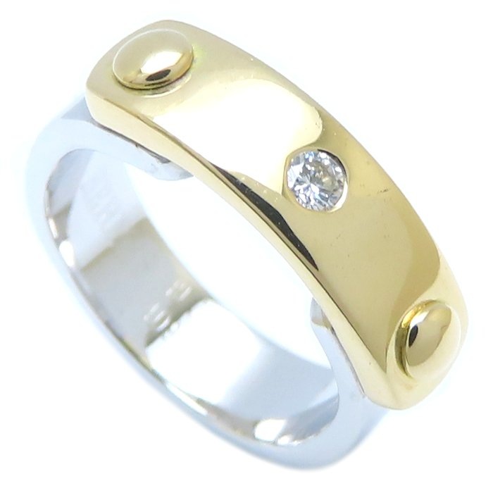 トゥーユー リング 指輪 1Pダイヤモンド #49 8.5号 K18YG イエローゴールドxK18WG ホワイトゴールド /293465【中古】 75,900円