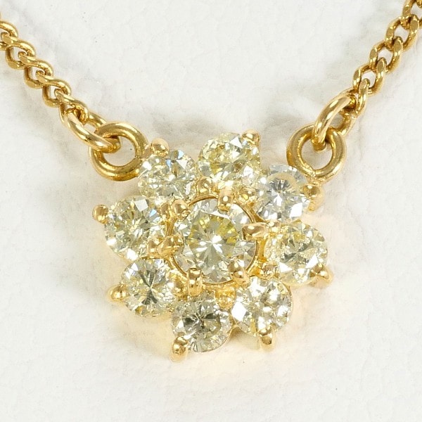 K18 18金 YG イエローゴールド ネックレス イエローダイヤ 0.32 ジュエリー 中古