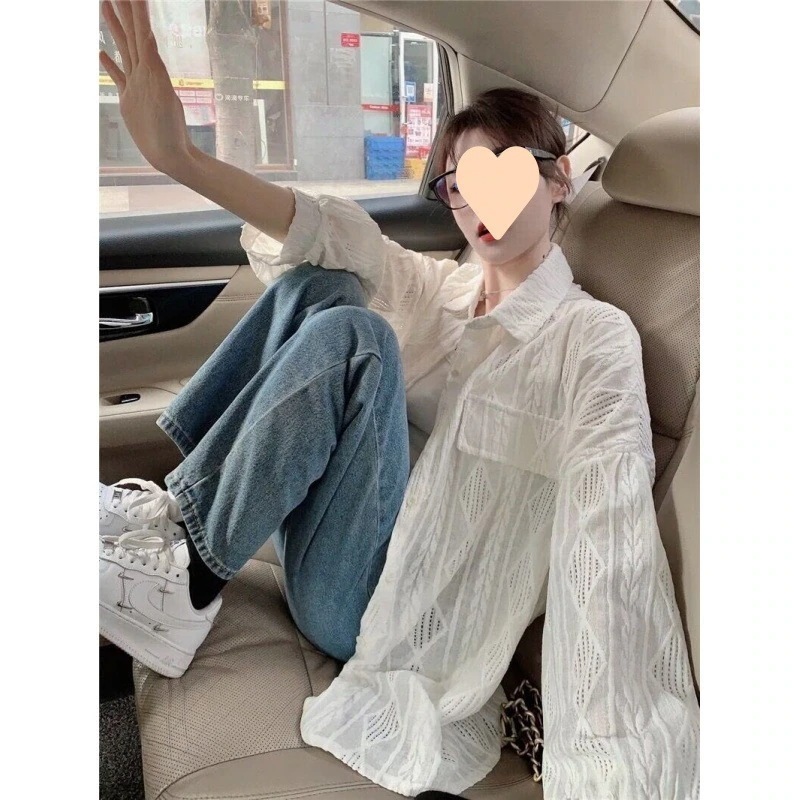 【1つ買うと10つ無料】2025春と夏のカジュアルフックフローファーシャツ女性セクシーな女性のドレッシングホワイトシャツ 30,081円