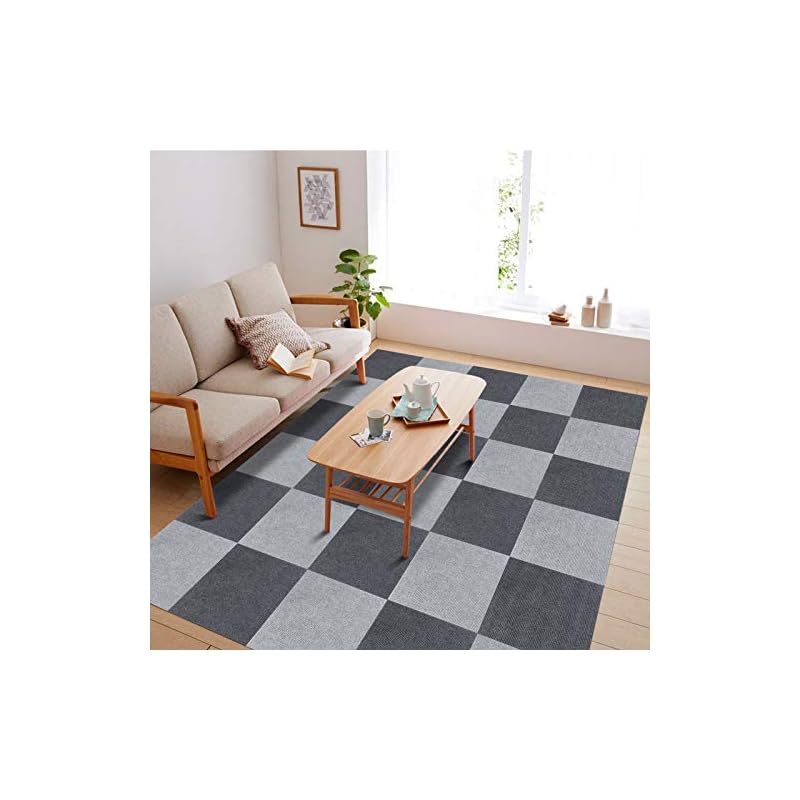 FUNHOO ジョイントマット 【30*30cm 40枚 グレー濃淡】 タイルカーペット ずれない 防音 洗えるカーペット ペット用 パンチカーペット ペット/高齢者の滑り止め対策