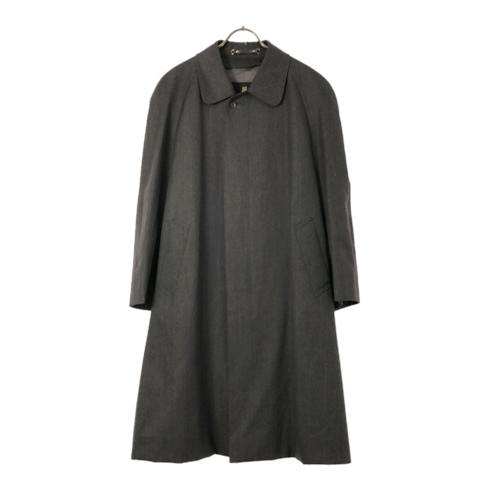 ストライプ ステンカラーコート ブラック系 メンズ