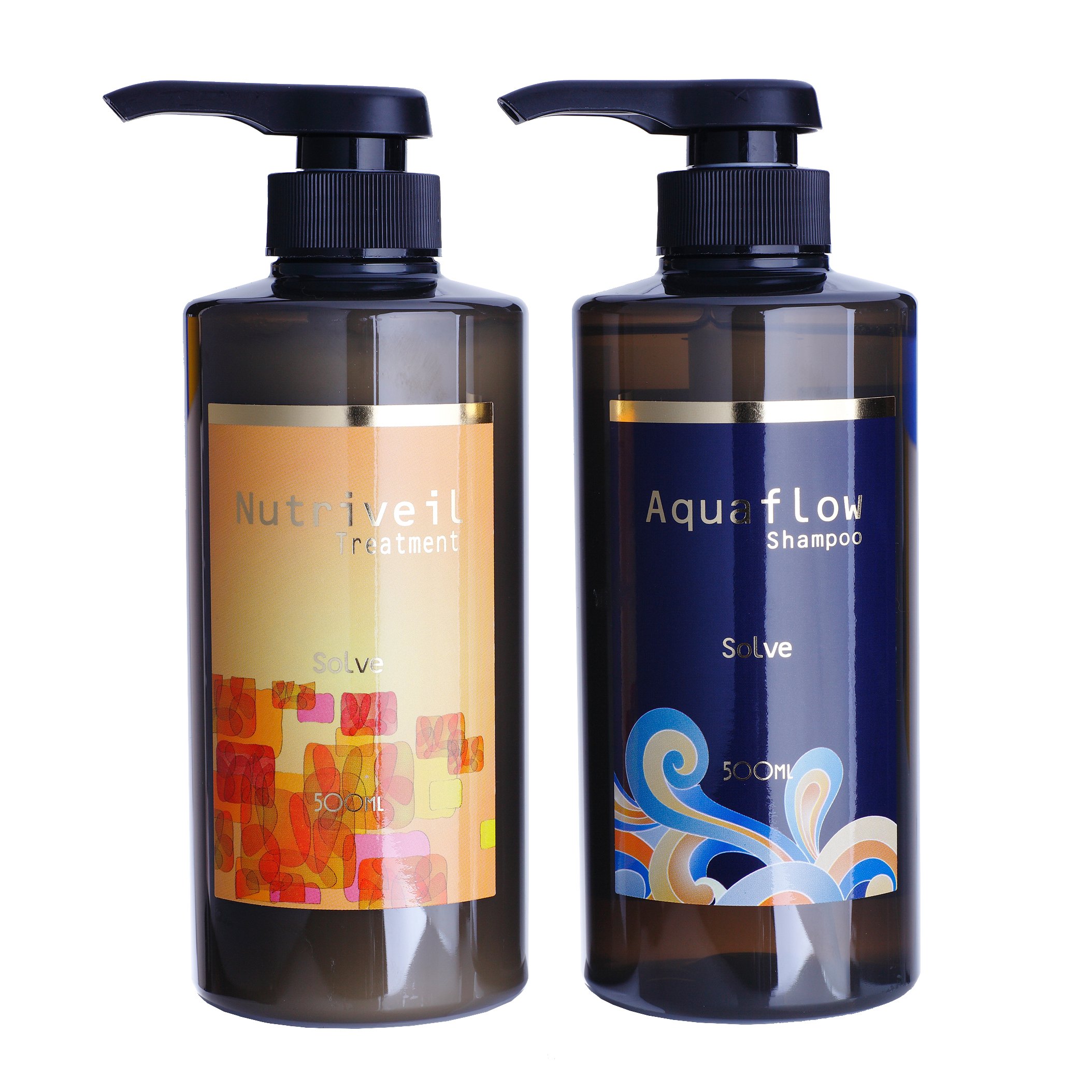 【美容室専売品】ソルブシャンプーAquaflowソルブトリートメントNutriveil 500mlセット縮毛矯正・カラーで傷んだ髪用「栄養で洗うsolveシリーズ」 10,699円