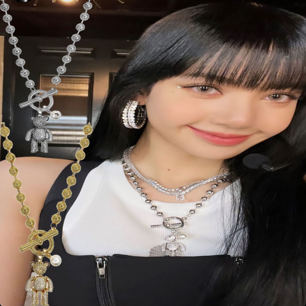 BLACKPINK LISA /NCT 着用/happy bear necklace/ユニセックス