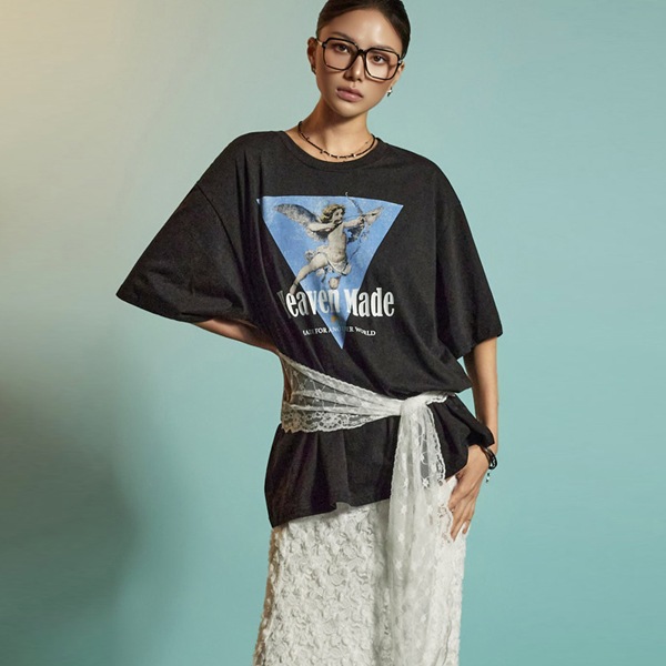 E3921 レース レイヤード トップ