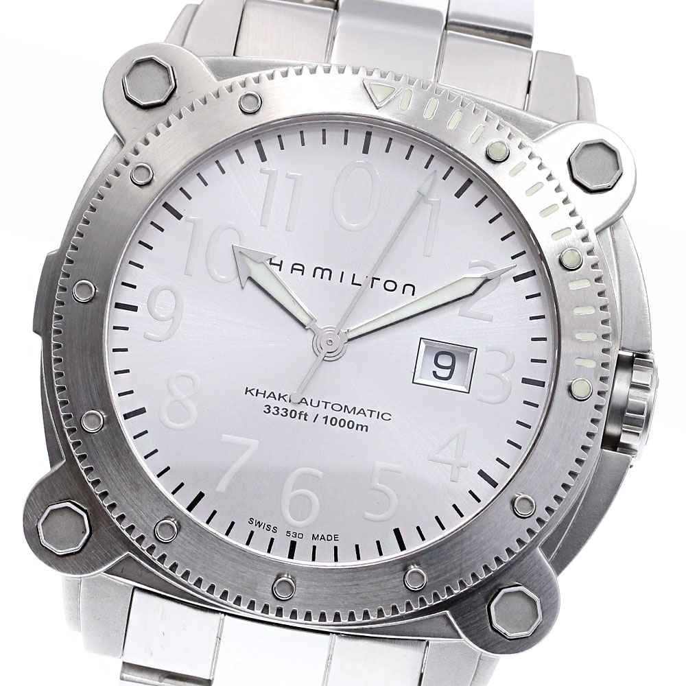 ハミルトン HAMILTON H785150 カーキ ビロウゼロ デイト 自動巻き メンズ 美品 箱付き_835452【中古】