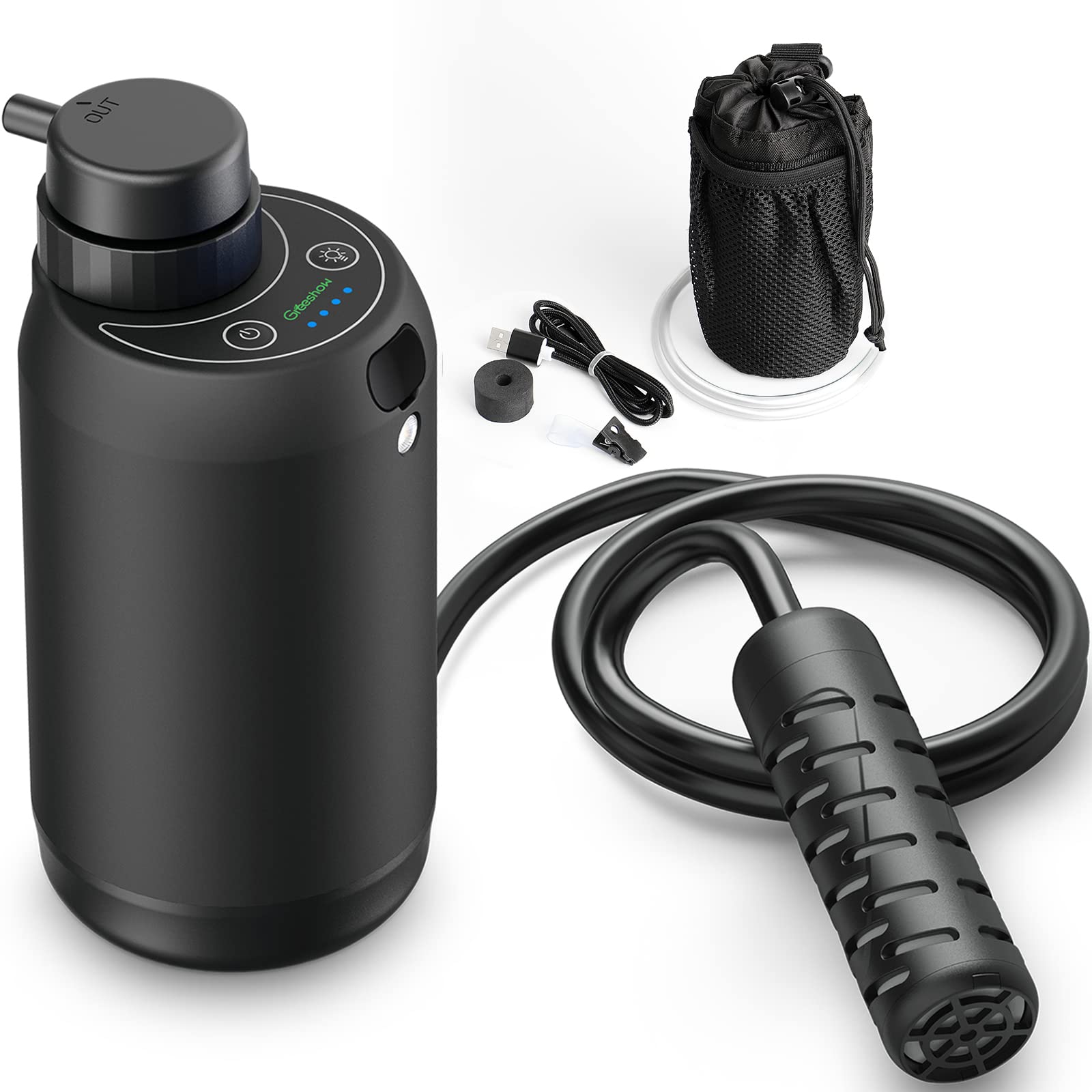 GreeShow【業界新発想】 携帯浄水器 アウトドア 濾過器 日本正規品 サバイバル浄水器 USB 電動浄水器 災害用 水濾過 携帯用 飲み水 登山 キャンプ 野営 防災用 グッズ 軽量 LED電灯