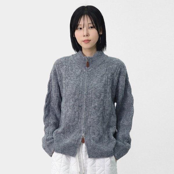 女性の冬のカジュアルウール混紡ケーブル レザー 2way ケーブル...