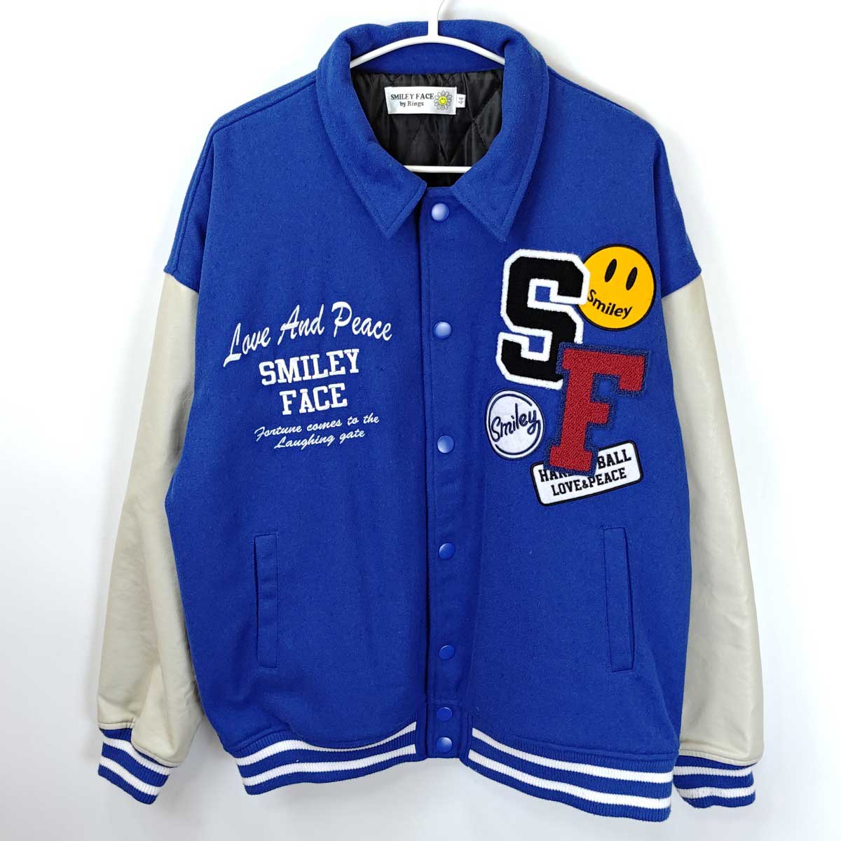 【中古】SMILEY FACE スマイリーフェイス スマイルメルトン スタジャン サイズ44 (M) ブルー メンズ