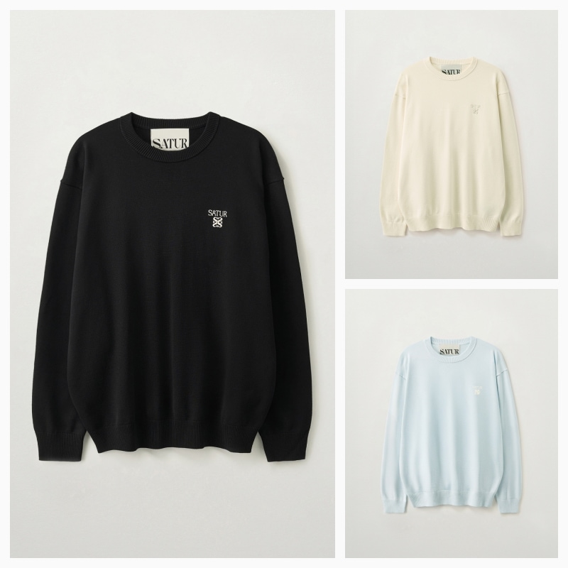 【SATUR】 26SS Loren Basic Crewneck Knit : 3colors