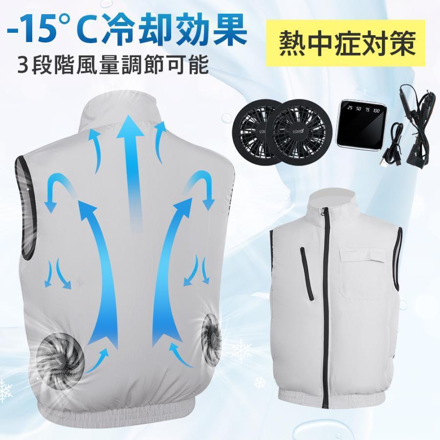 空調ウェア 電動ファン付きウエア 冷却服 フルセット UVカット 超強風 通気性 最大28時間稼動可能 大風量 作業服 作業着 扇風服 ワークウェア35800mAh/20000mAh 工事現場 通勤