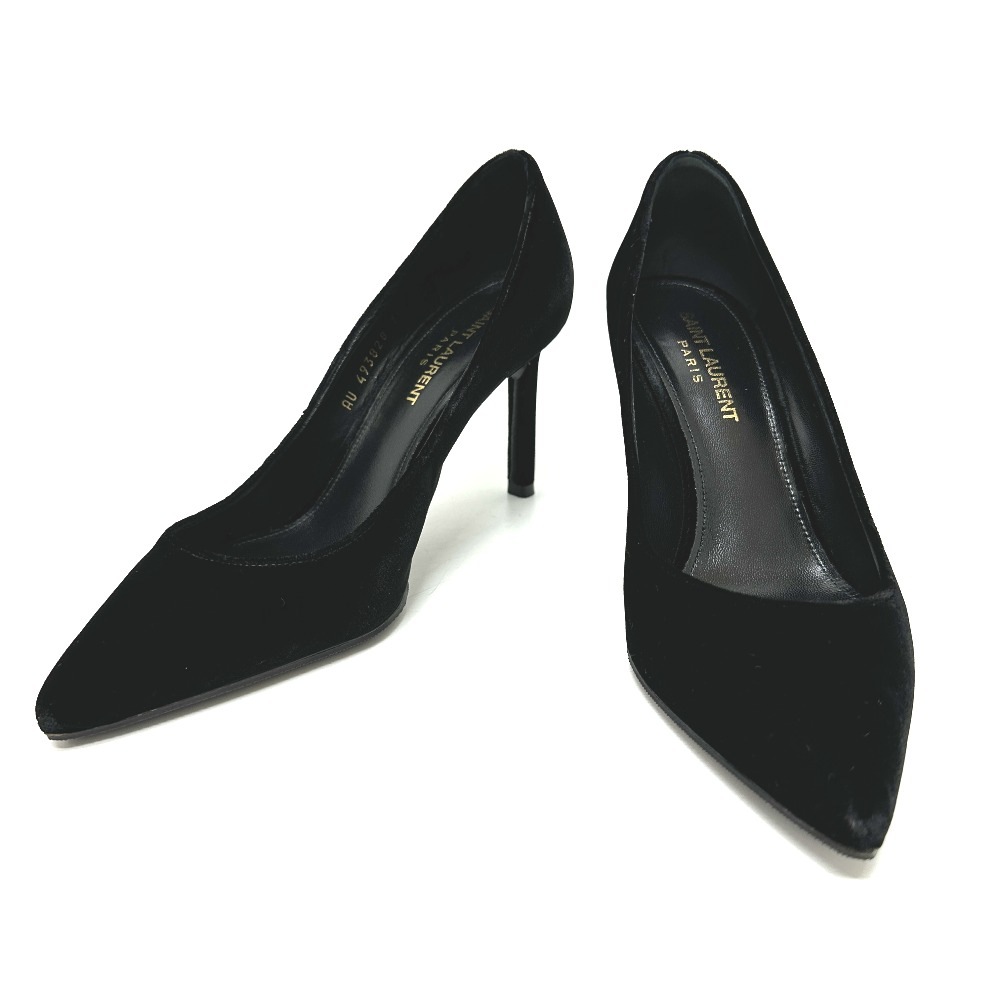 Saint Laurent サンローラン パンプス 493828 アパレル靴 スエード/レザー ブラック