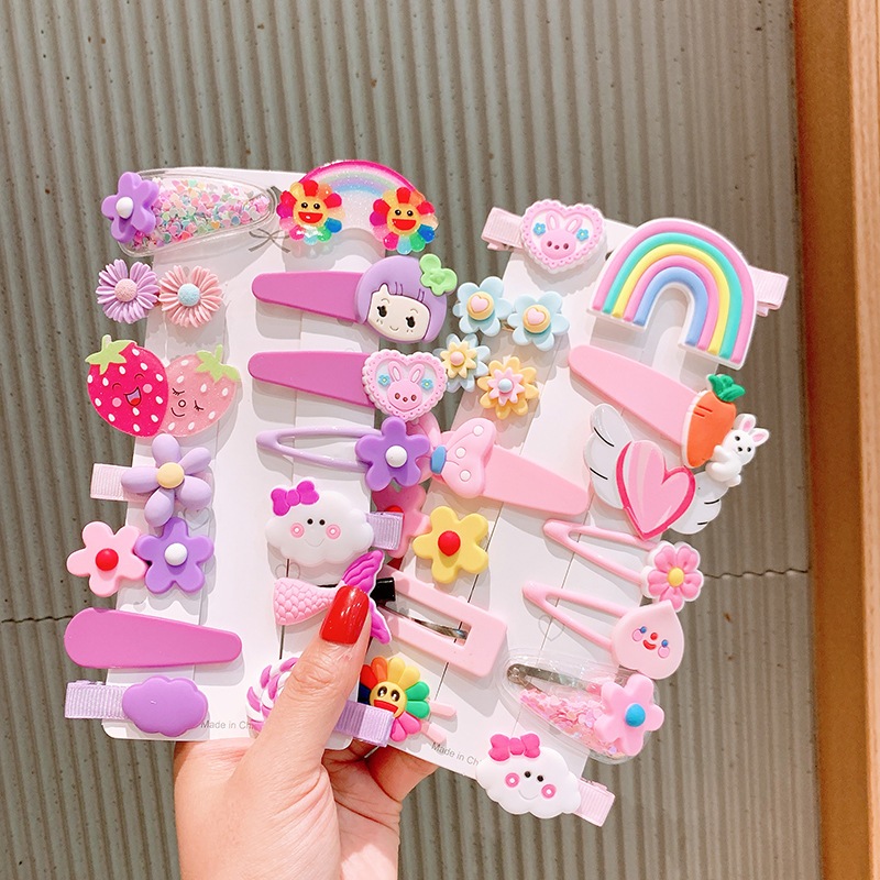 【1点ご購入 で10点プレゼントいたします】子供の小さな髪クリップカラフルなクリップカード壊れた髪の女の子のアクセサリー赤ちゃん夏赤ちゃんクリップ頭飾りの漫画のヘアカード