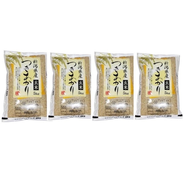 Qoo10]　つきあかり　新潟県産　新米　玄米　20k