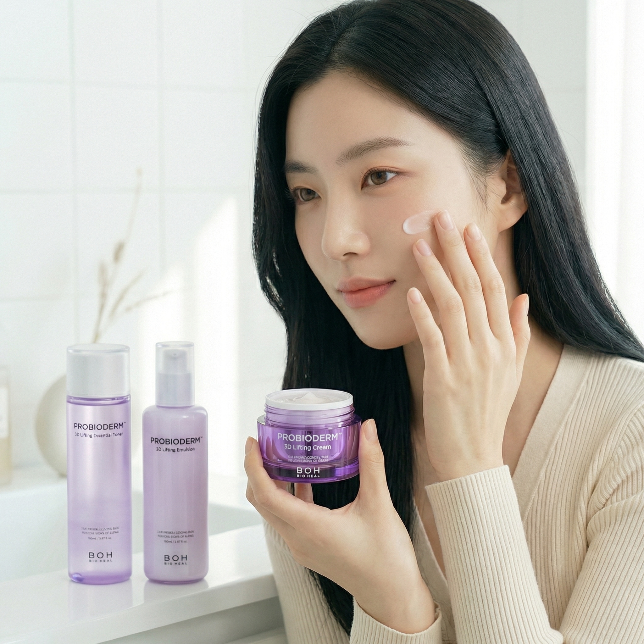 BIOHEAL BOH 公式 バイオヒールボ プロバイオダーム 3Dリフティングスキンケア エッセンシャル トナー 150ml + エマルジョン 150ml + クリーム 15ml 化粧水