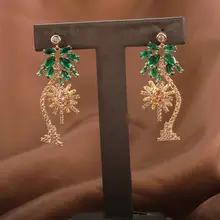 女性のためのエスニックスタイルのイヤリングバロックココワスペインカリブ海ココナッツの木休暇大きな果物夏