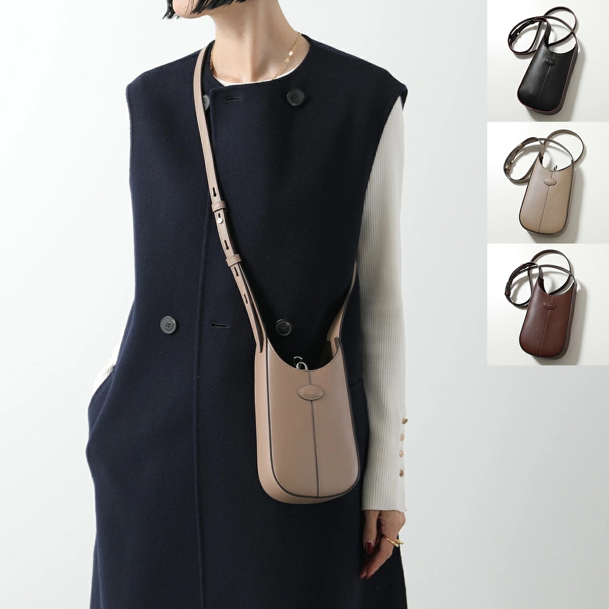 TODS トッズ ショルダーバッグ DBS P. TELEFONO MEDIO XAWDBS30300 ROR レディース レザー クロスボディ ポシェット ロゴ 鞄 カラー3色 82,588円