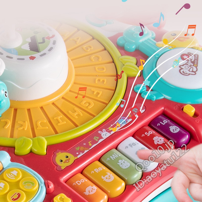 子供用ゲームテーブルおもちゃ手拍子ドラムとビーズ音楽啓発ビルディングブロック赤ちゃん教育早期教育ストーリー