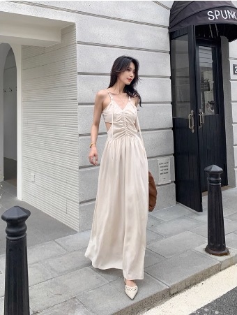 ワンピース ロング ロング丈 袖なし ノースリーブ Aライン 快適 着心地 かわいい 大人可愛い きれいめ シンプル 大人 おしゃれ お洒落 大人女子 こなれ感 ラフ ラブリー キュート ガーリー